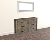 62" Brown Solid Wood Six Drawer Double Dresser