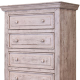 37" White Solid Wood Five Drawer Chest