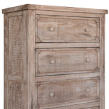 37" Natural Solid Wood Four Drawer Chest