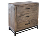 36" Brown Solid Wood Three Drawer Chest