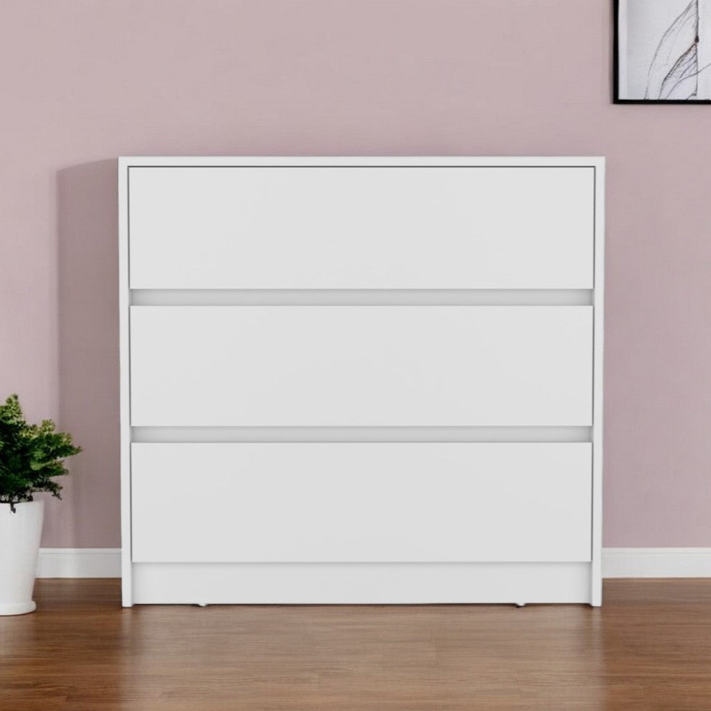 33" White Three Drawer Dresser