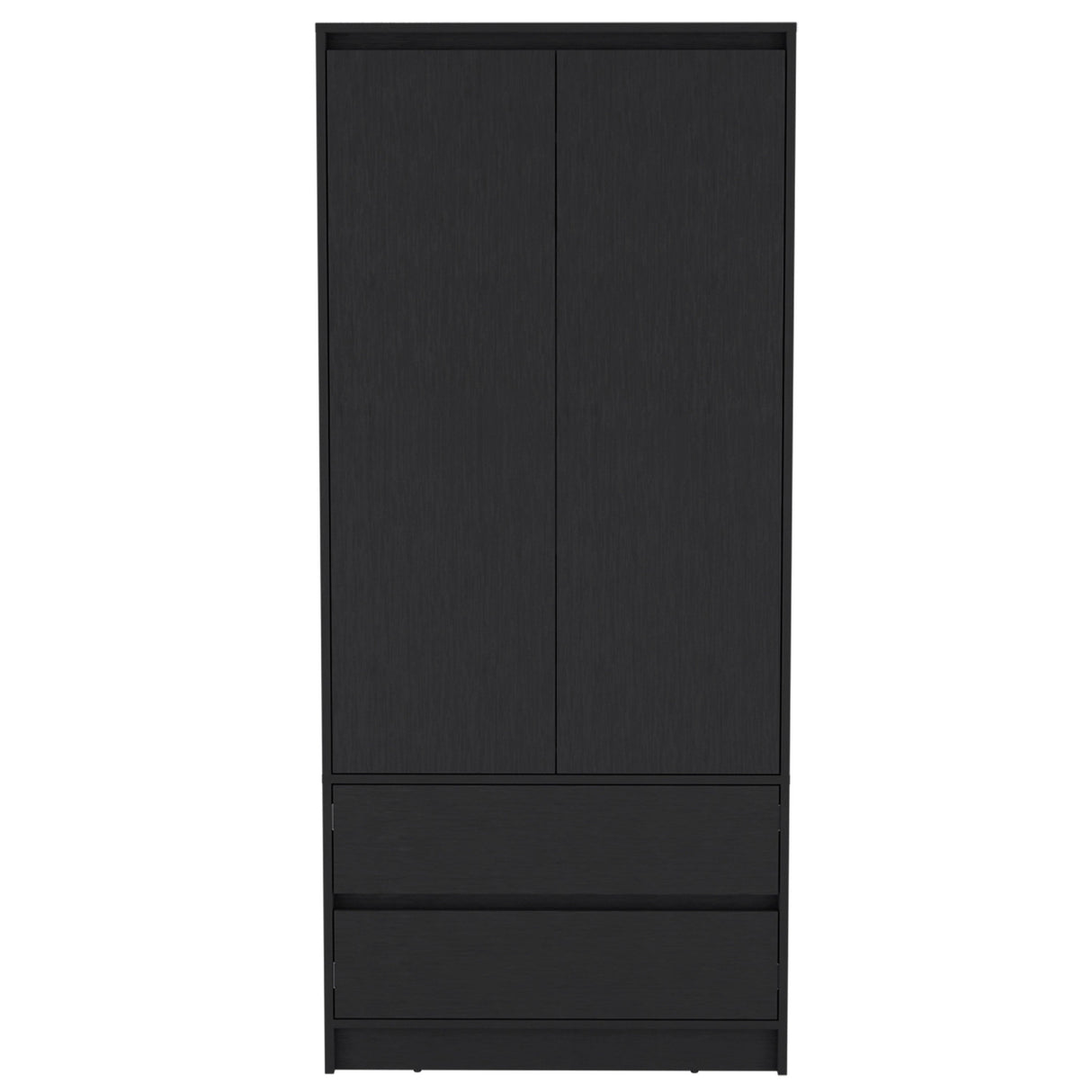 32" Black Two Drawer Combo Dresser