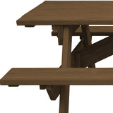 94" Wood Brown Solid Wood Outdoor Picnic Table