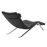 66" Black and Silver Velvet Lounge Chair