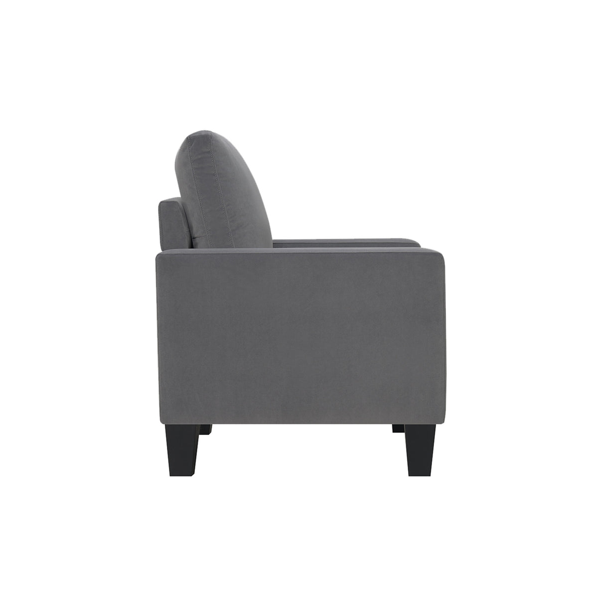 32" Gray And Black Upholstered Arm Chair