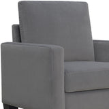 32" Gray And Black Upholstered Arm Chair