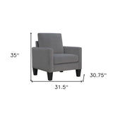 32" Gray And Black Upholstered Arm Chair