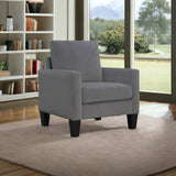 32" Gray And Black Upholstered Arm Chair