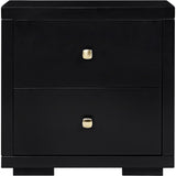 19" Black Two Drawer Nightstand