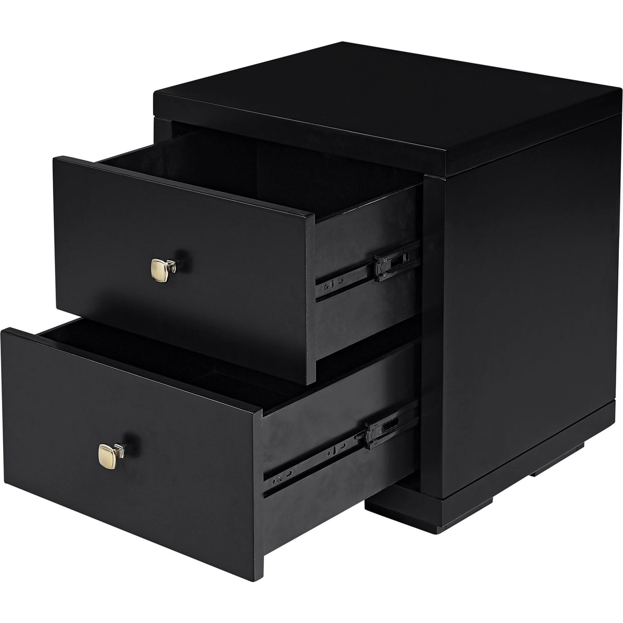 19" Black Two Drawer Nightstand