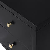 19" Black Two Drawer Nightstand