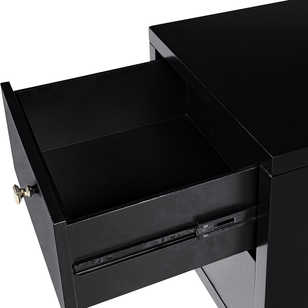 19" Black Two Drawer Nightstand