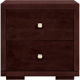 19" Walnut Two Drawer Nightstand