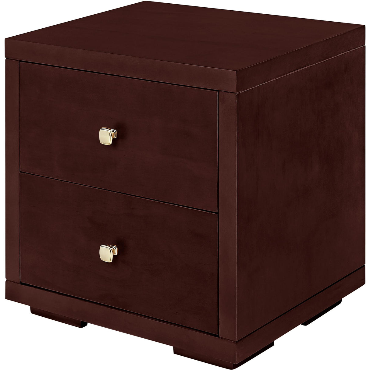 19" Walnut Two Drawer Nightstand