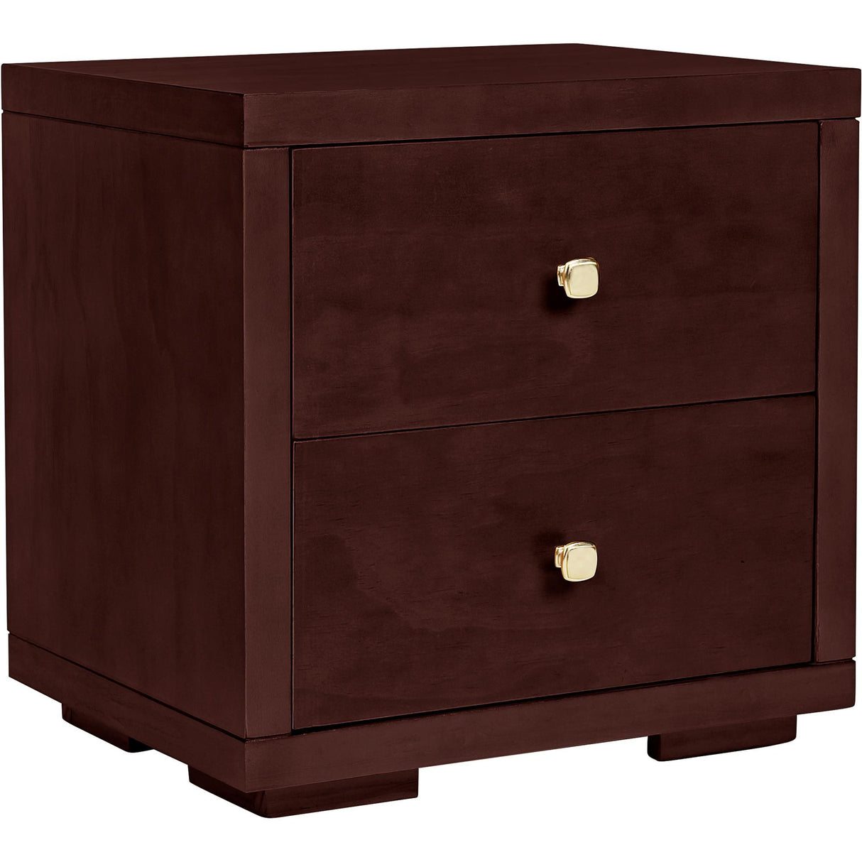 19" Walnut Two Drawer Nightstand