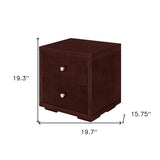 19" Walnut Two Drawer Nightstand