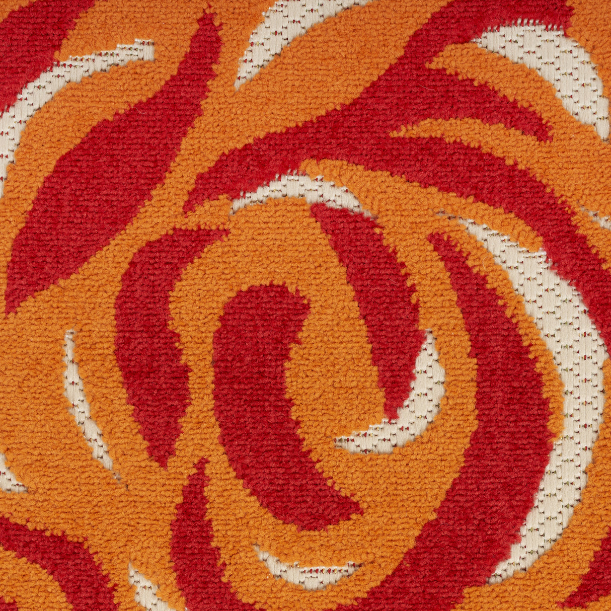 3' X 4' Ivory Orange and Blue Floral Indoor Outdoor Area Rug