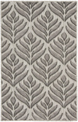 3' X 4' Charcoal Floral Indoor Outdoor Area Rug