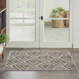 3' X 4' Charcoal Floral Indoor Outdoor Area Rug