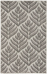 3' X 4' Charcoal Floral Indoor Outdoor Area Rug