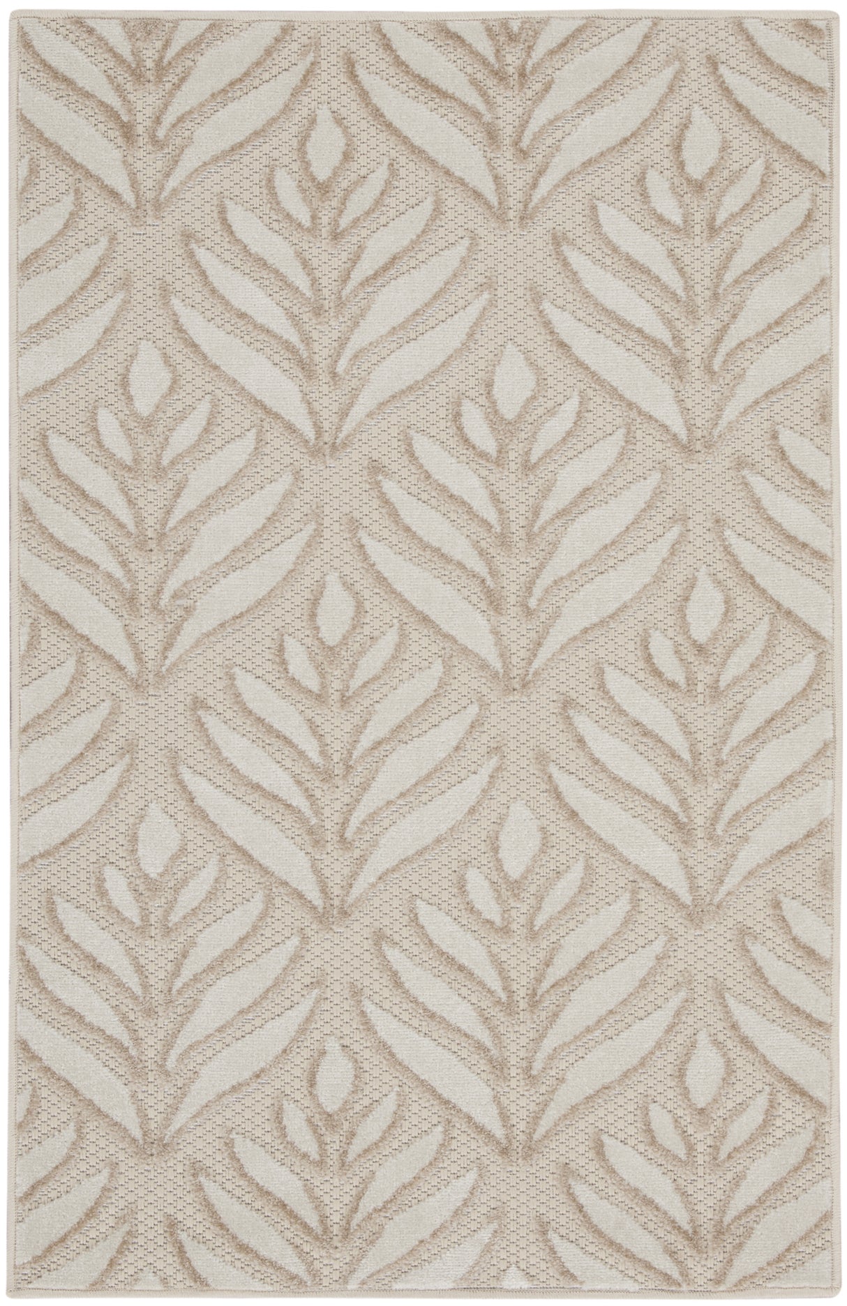 3' X 4' Gray and Ivory Floral Indoor Outdoor Area Rug