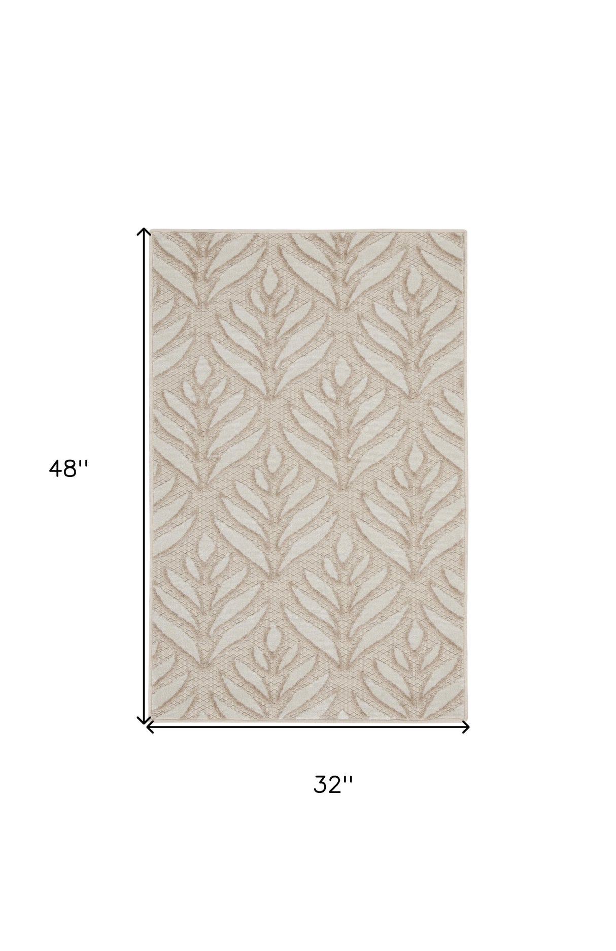 3' X 4' Gray and Ivory Floral Indoor Outdoor Area Rug