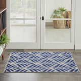 3' X 4' Blue Floral Indoor Outdoor Area Rug