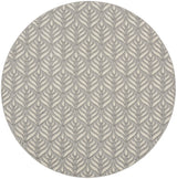 8' Gray Round Floral Indoor Outdoor Area Rug