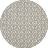 8' Gray Round Floral Indoor Outdoor Area Rug