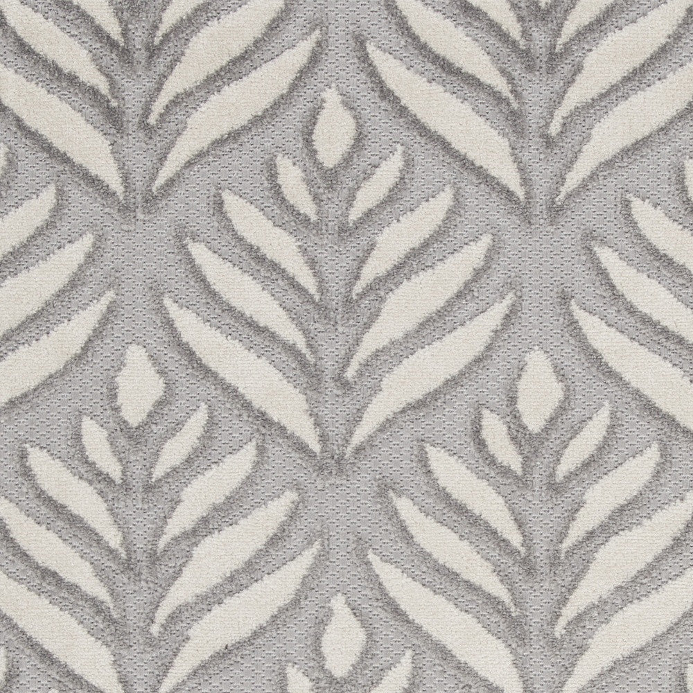 3' X 4' Gray Floral Indoor Outdoor Area Rug