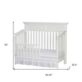 White Solid and Manufactured Wood Standard Four In One Convertible Crib