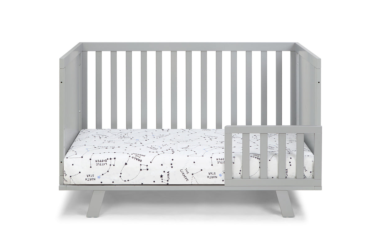 Light Gray Solid and Manufactured Wood Standard Three In One Convertible Crib