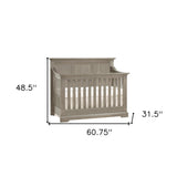 Ash Gray Solid and Manufactured Wood Standard Four In One Convertible Crib