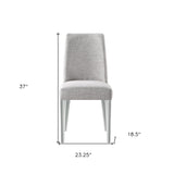 23" Gray Solid Wood And Fabric Upholstered Parsons Chair