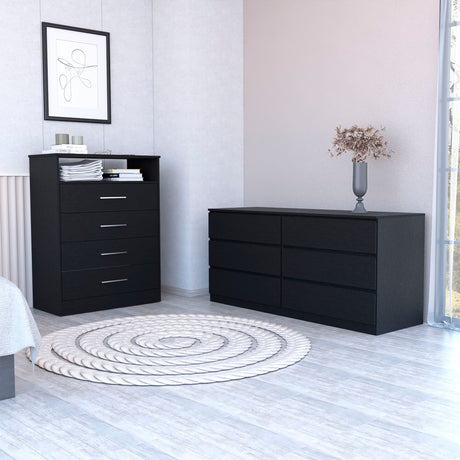 Two Piece Black Bedroom Set