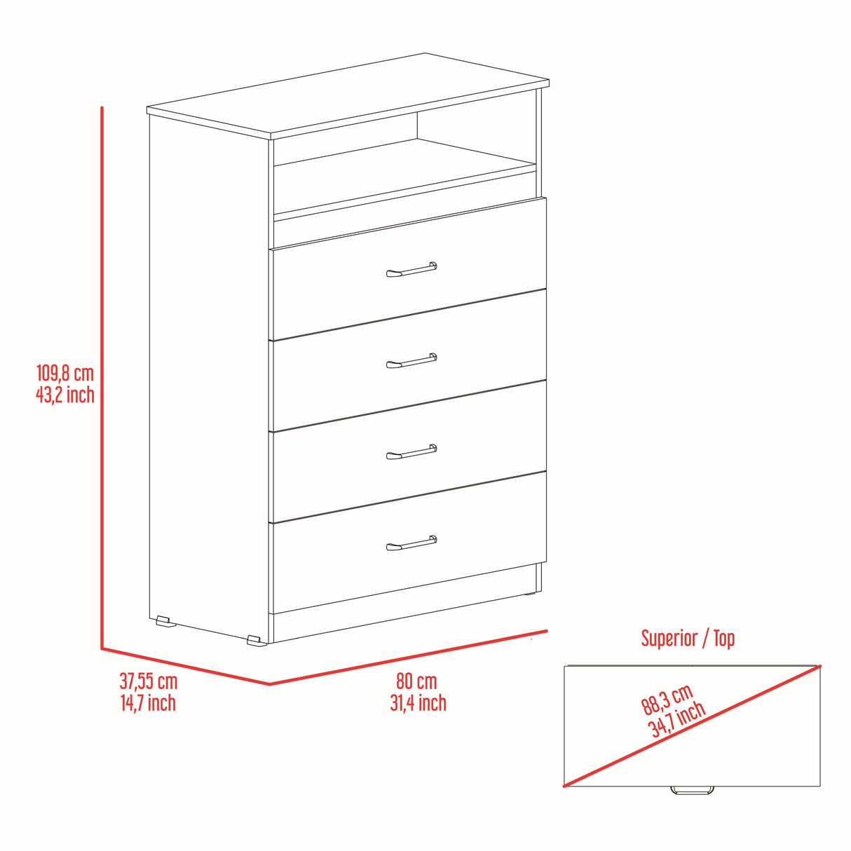 Two Piece White Bedroom Set