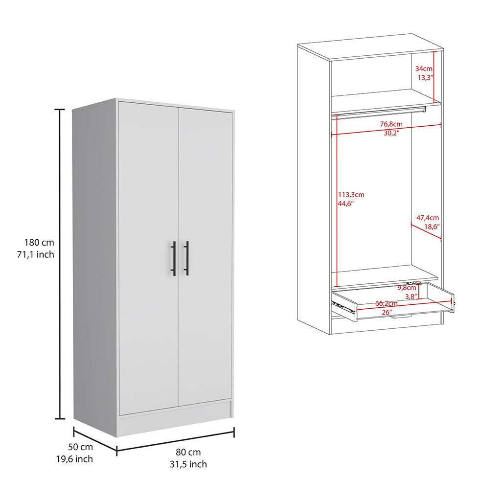 Two Piece White Bedroom Set