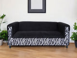 72" Black Velvet Sofa