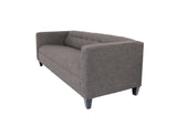 80" Charcoal Polyester Sofa With Black Legs