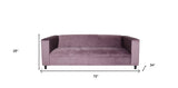 72" Lavender Velvet Sofa With Black Legs