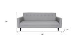 80" Gray Faux Leather Sofa With Black Legs