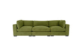 126" Moss Green Polyester Sofa With Black Legs