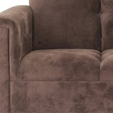 72" Dark Brown And Black Microsuede Loveseat