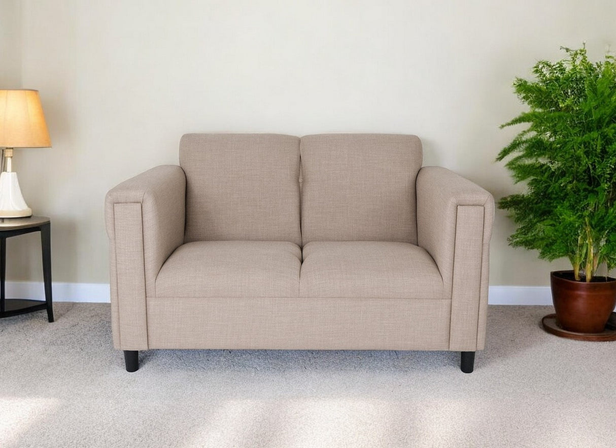 54" Deep Taupe And Black Loveseat