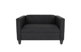 50" Charcoal And Dark Brown Loveseat