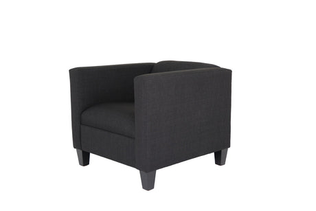 30" Dark Gray Upholstered Tufted Arm Chair