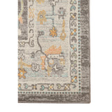 8' X 10' Gray and Orange Floral Stain Resistant Indoor Outdoor Area Rug