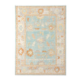 2' X 3' Blue and Orange Floral Stain Resistant Indoor Outdoor Area Rug