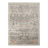 9' X 12' Blue and Orange Floral Stain Resistant Indoor Outdoor Area Rug