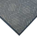 6' X 9' Gray and Blue Geometric Stain Resistant Indoor Outdoor Area Rug